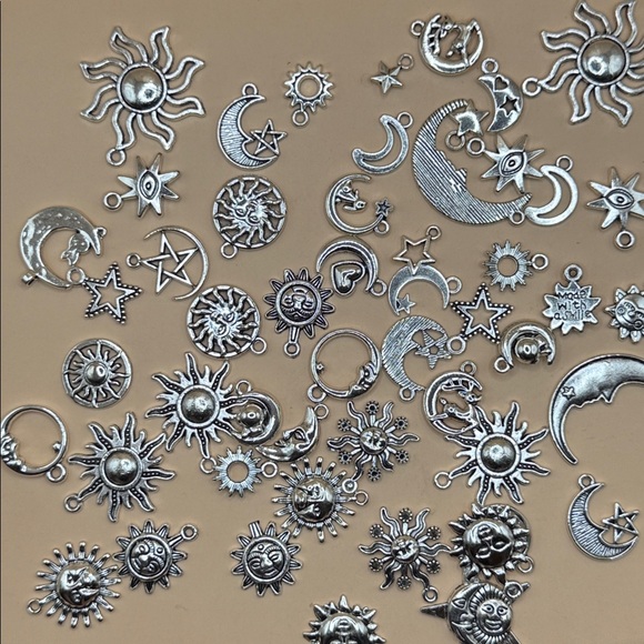 Silver Sun and Moon Charms - Picture 5 of 5